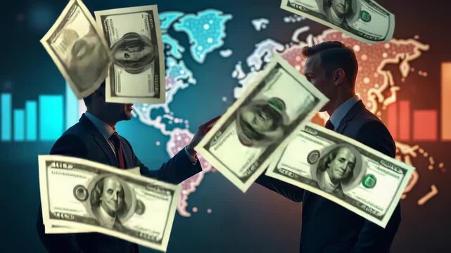 Visualize Tariff Threats: High-Stakes International Negotiations and Strategic Diplomatic Engagement in Global Trade Risks - Stock Photo Concept with Left Space for Text