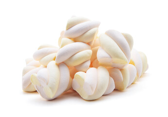 Heap of marshmallow on white background