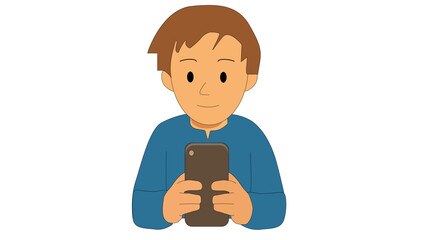 a man is holding a cellphone