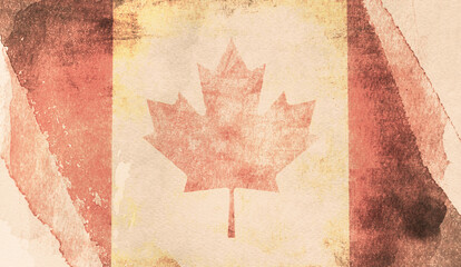 Canada flag with grunge effect.