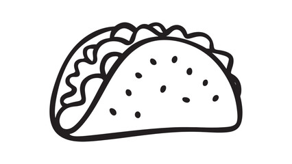 Hand Drawn Taco Illustration on Transparent Background Mexican Food Icon Design Element