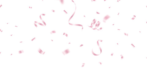 Luxury pink confetti background, zigzag down for celebration. Vector illustration of festive decoration.