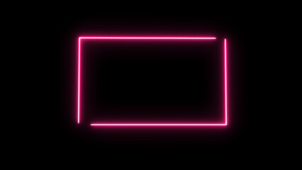 A vibrant pink neon rectangle glows brightly a beacon against the void minimal modern design on