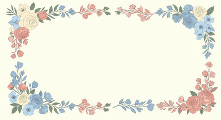 Elegant Vintage Floral Frame Border Design