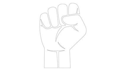Raised Fist Symbol Line Art Vector Illustration for Empowerment and Solidarity