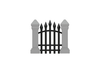 graveyard gate icon 3d illustration render