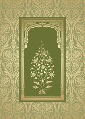 Obraz premium wedding card design, paisley floral pattern , India 