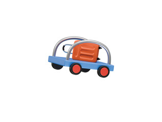 luggage cart icon 3d illustration render