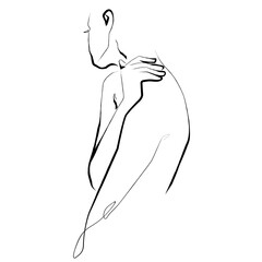 Abstract Female Silhouette One Line Drawing. Female Fashion Silhouette Line Art Drawing for Print, Wall Art, Home Decoration, Social Media. Vector Illustration Minimalist Trendy Style