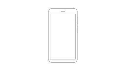 Sleek Smartphone Outline Vector Illustration for Modern Technology and Mobile Communication
