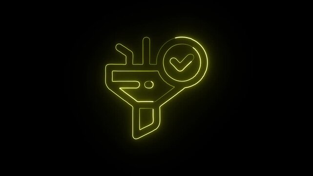 Filter Animation with Glowing Lines on Black Background