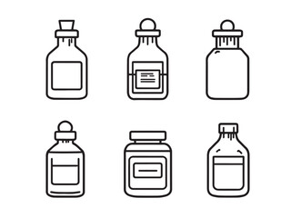 medical bottle clear vision simple line art