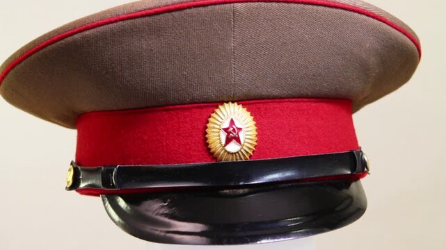 A cap of Soviet officer closeup