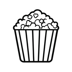 Artisan popcorn flavor box with black outline design