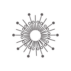 vector illustration of a decorative ornament of lines and circles forming a circle without a background