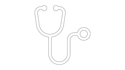 Stethoscope Outline Icon on Transparent Background - Medical, Healthcare, and Diagnosis