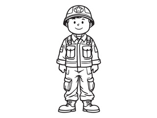 military clear vision simple line art