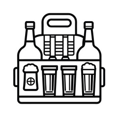 Craft beer tasting kit outline design for brewing enthusiasts