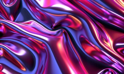 Iridescent fluid fabric abstract backdrop with dynamic metallic texture
