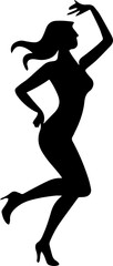  Elegant Woman Dancing Silhouette Poses – Graceful Female Dance Vector Illustration