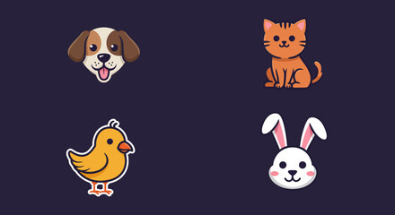 Naklejka premium COLLECTION OF CUTE MASCOTS