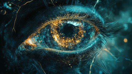 future dissolving cybernetic eye