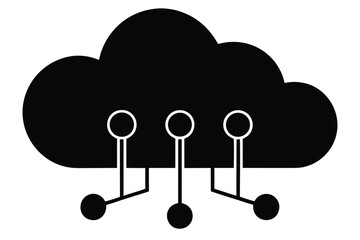 cloud network vector icon silhouette