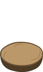 wooden plate on white background