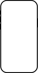 frame,mobile,blank flat line icon vector illustration of a simple mobile phone frame or border on white background