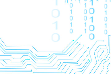 digital circuit lines on binary coding futuristic innovation. binary code number protection technology abstract background