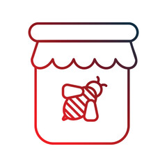 honey jar gradient outline icon with white background vector stock illustration