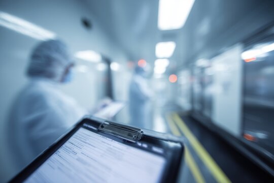 Stem cell transport container sealed by technician in sterile corridor