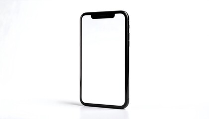 Black smartphone on white background