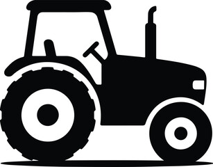 Silhouette tractor agricultural farm vehicle machinery equipment vector illustrator