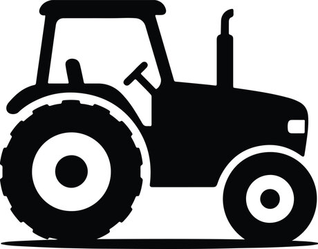 Silhouette tractor agricultural farm vehicle machinery equipment vector illustrator