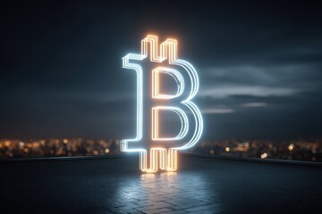 Glowing symbol in the night