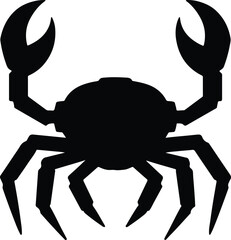 Silhouette of a simple crab with claws vector illustrator