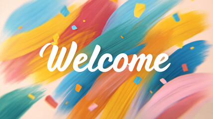 Bright invitation with soft lines and welcoming message.

