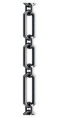 Close up of a metal chain link isolated on transparent background