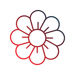 flower gradient outline icon with white background vector stock illustration