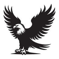 Fototapeta premium A black silhouette of an Eagle vector