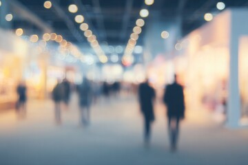 Fototapeta premium Blurred Background With Bokeh Lights Featured in An Exhibition For Events, Parties and Corporate Gatherings, Perfect for Presentations and Digital Displays