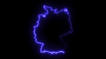 Animated German map icon with a glowing neon effect green color ,icon ,video , - Powered by Adobe