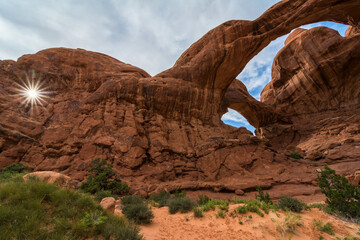 Sunburst by Double Arch, Arches National Park