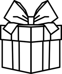gift box vector simple ui button lineart reward prize logo icon surprise