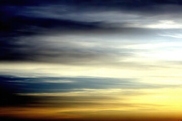 Dramatic sunset sky with varied clouds
