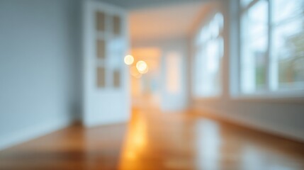 Blurred Background of Modern Interior Space with Natural Light for Website Background or Corporate Presentation Design