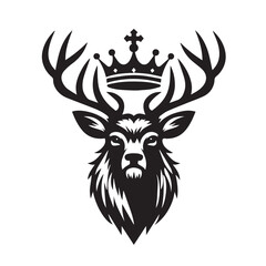 deer logo wearing a crown