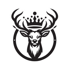 deer logo wearing a crown
