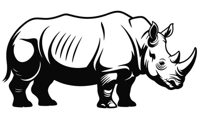rhino on white